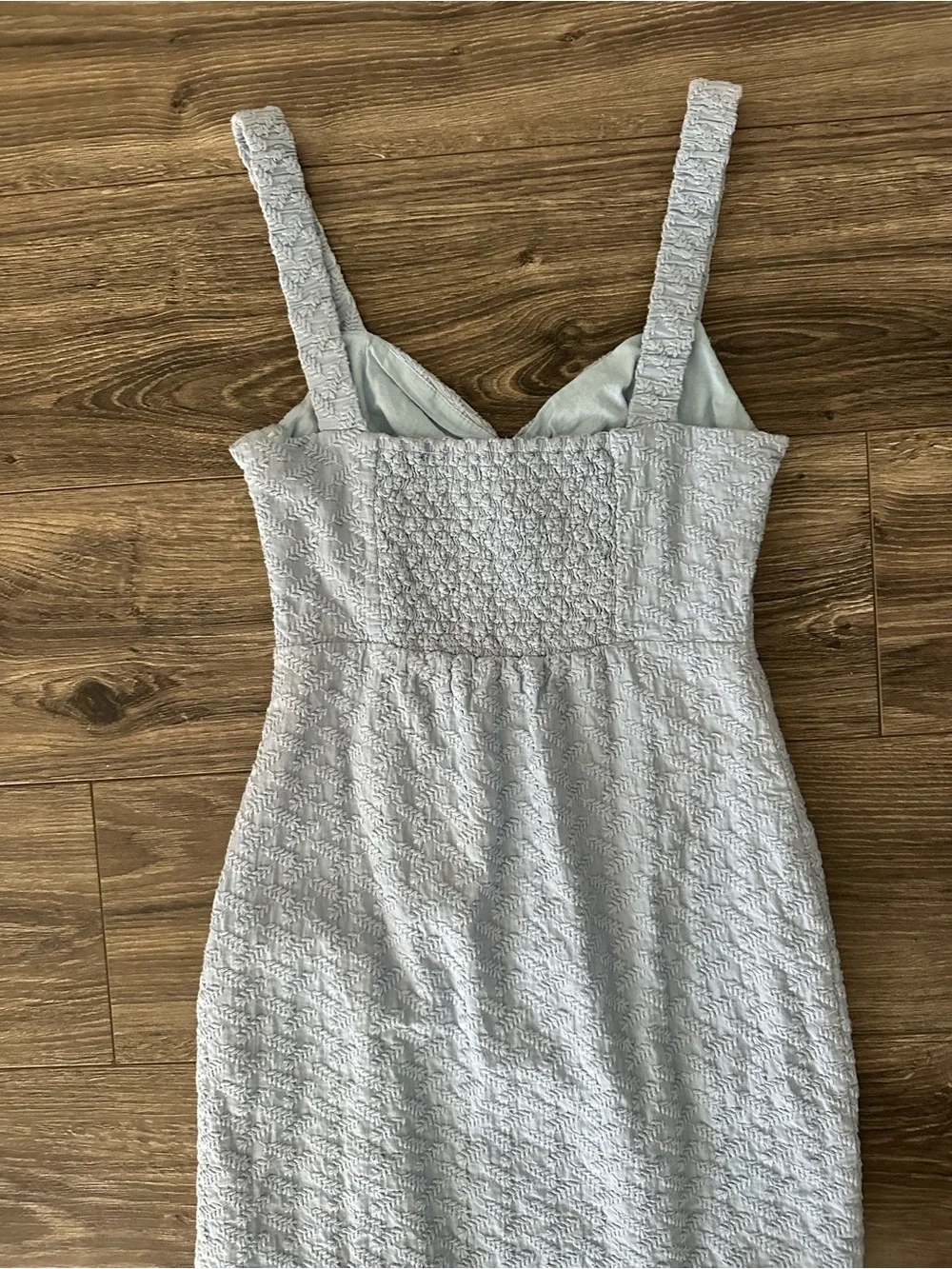 MINKPINK Pale Blue Ruched Meda Mini Dress
